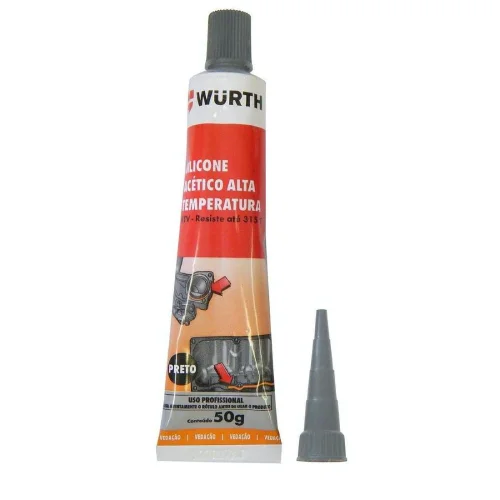 Silicone Acético Para Alta Temperatura Preto 50 G  Wurth
